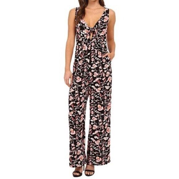 MINKPINK crafty critters floral tie front jumpsuit - Picture 2 of 6